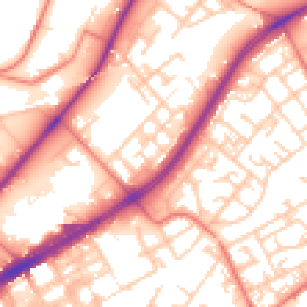 Daytime road noise heatmap for M40 7UF