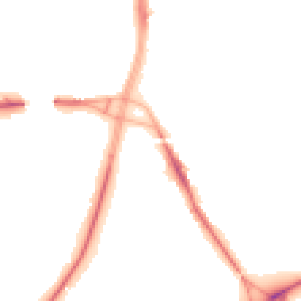 Night-time road noise heatmap for M40 7UQ