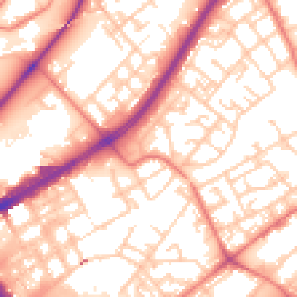 Daytime road noise heatmap for M40 7WU