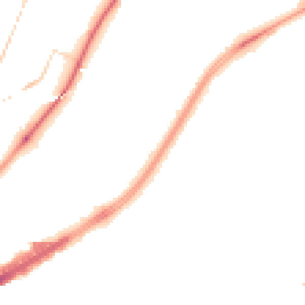 Night-time road noise heatmap for M40 7WZ