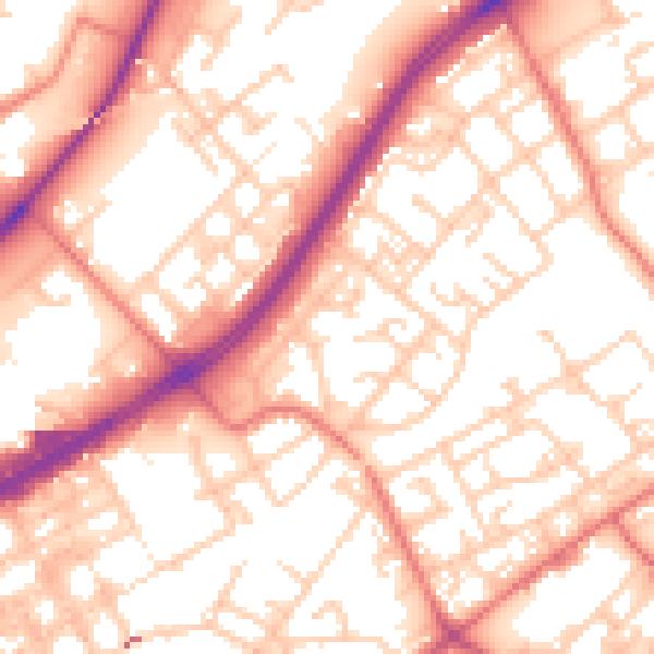 Daytime road noise heatmap for M40 7XF