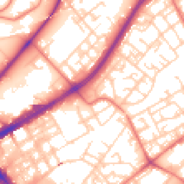 Daytime road noise heatmap for M40 7XR