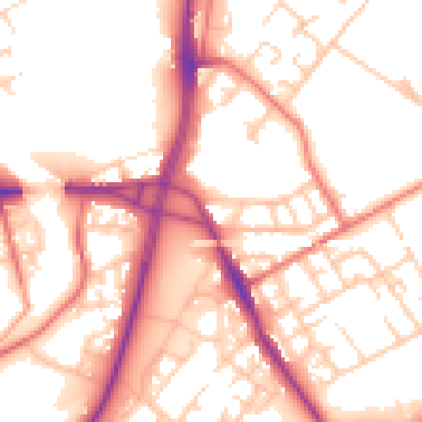 Daytime road noise heatmap for M40 8AL