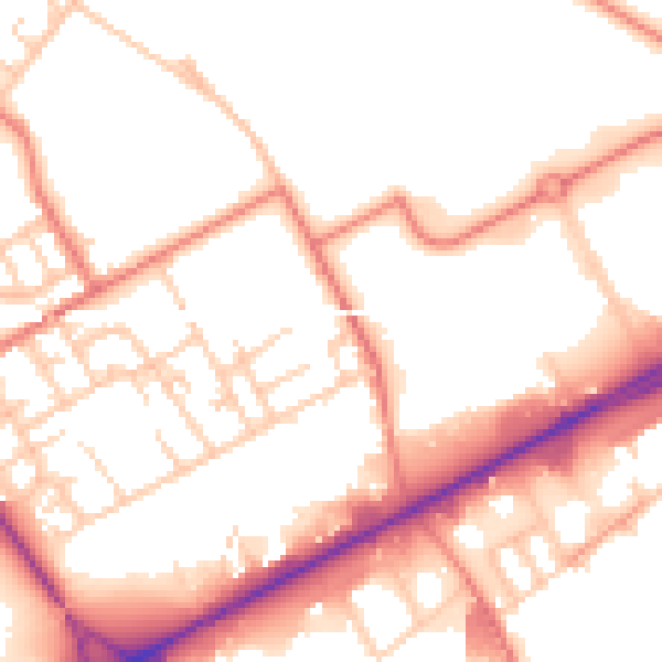 Daytime road noise heatmap for M40 8BT