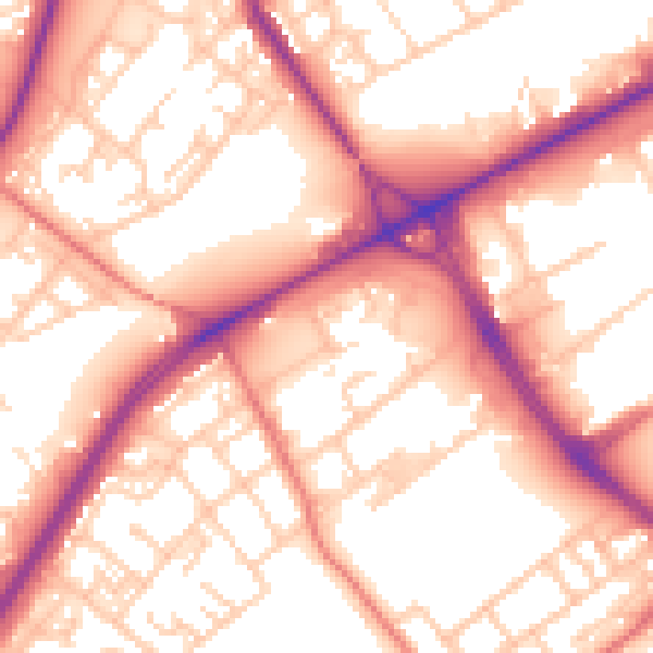 Daytime road noise heatmap for M40 8DS