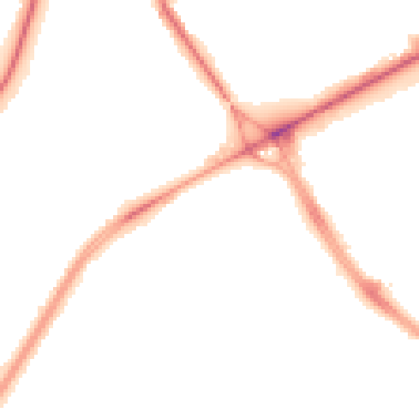 Night-time road noise heatmap for M40 8DS