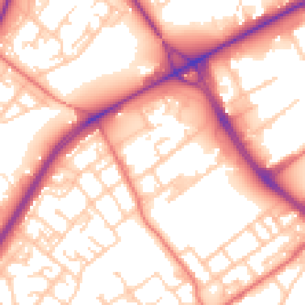 Daytime road noise heatmap for M40 8DW