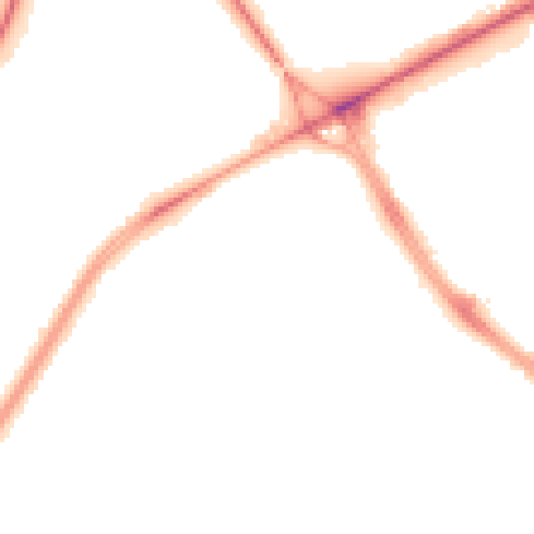 Night-time road noise heatmap for M40 8DW