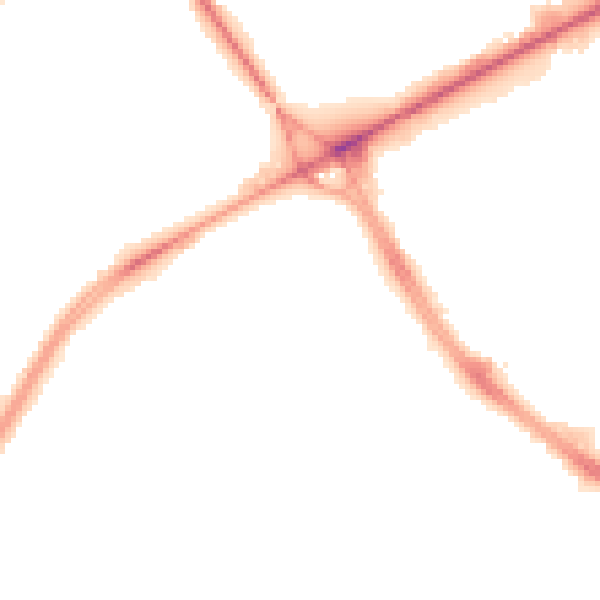 Night-time road noise heatmap for M40 8DY