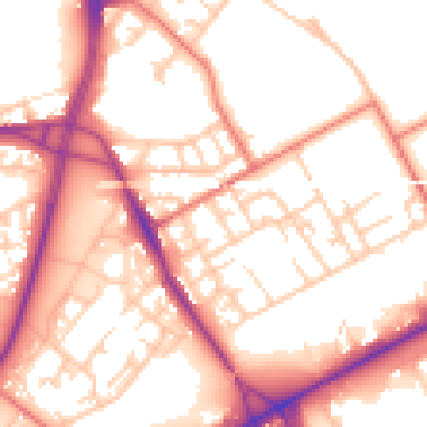 Daytime road noise heatmap for M40 8GF