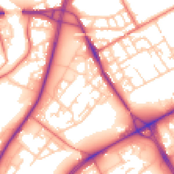 Daytime road noise heatmap for M40 8LA