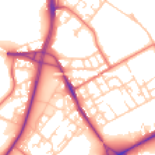 Daytime road noise heatmap for M40 8RG