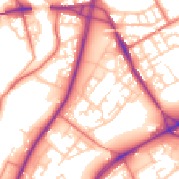Daytime road noise heatmap for M40 8UT