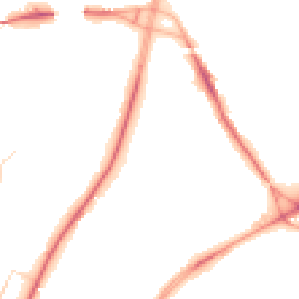 Night-time road noise heatmap for M40 8UT