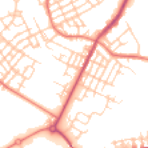 Daytime road noise heatmap for M40 9BB
