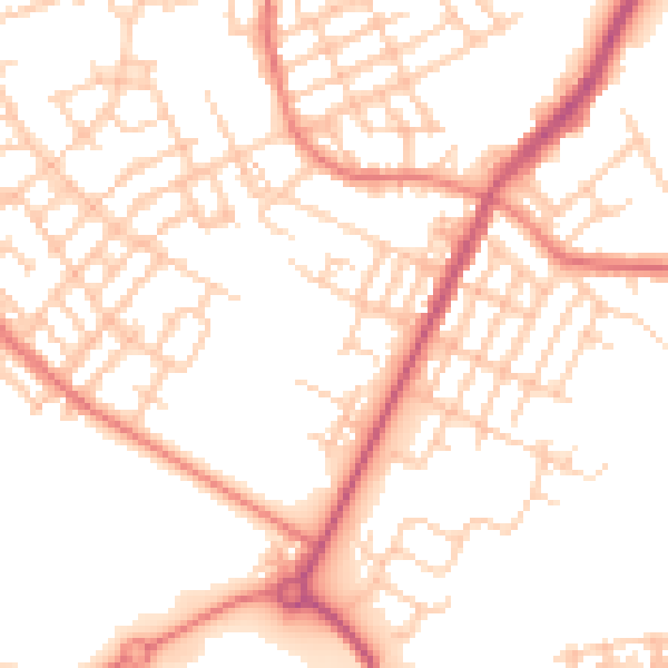 Daytime road noise heatmap for M40 9BT