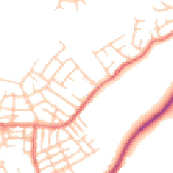 Daytime road noise heatmap for M40 9GP