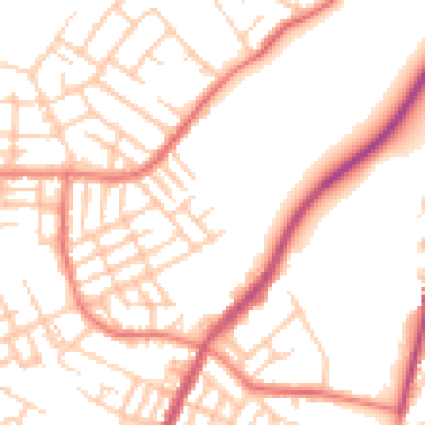 Daytime road noise heatmap for M40 9LT