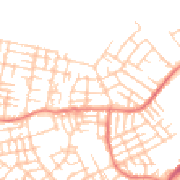 Daytime road noise heatmap for M40 9NU