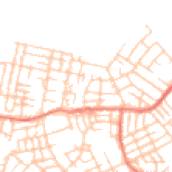 Daytime road noise heatmap for M40 9NY