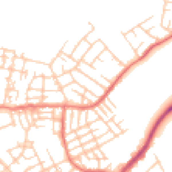 Daytime road noise heatmap for M40 9PE