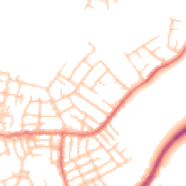 Daytime road noise heatmap for M40 9PQ