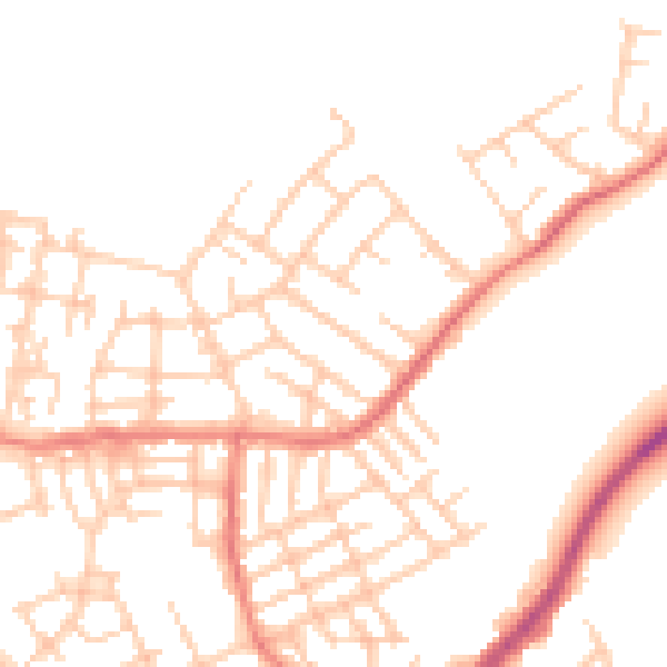 Daytime road noise heatmap for M40 9PS