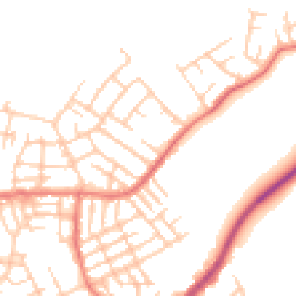 Daytime road noise heatmap for M40 9PU