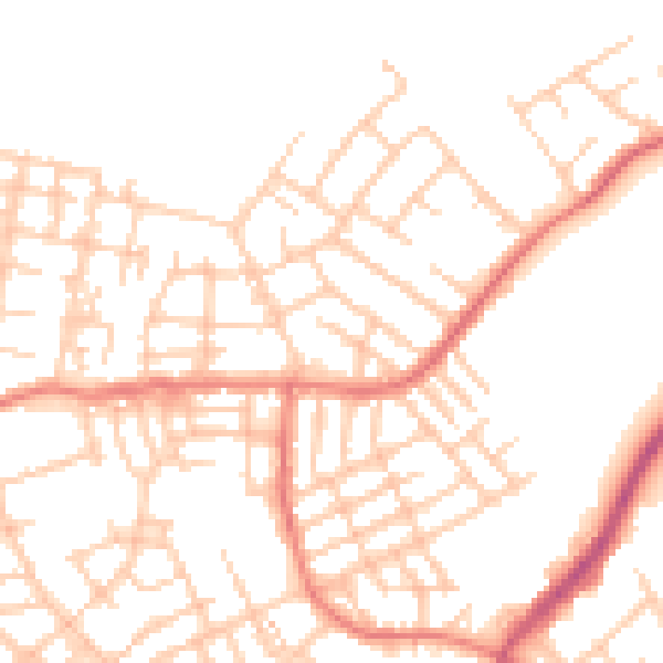 Daytime road noise heatmap for M40 9QA