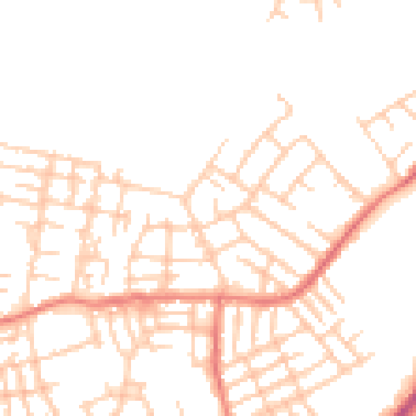 Daytime road noise heatmap for M40 9QF