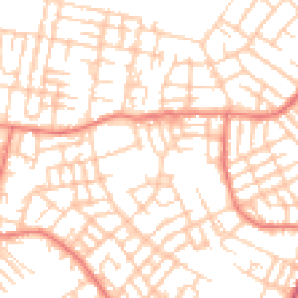 Daytime road noise heatmap for M40 9WH