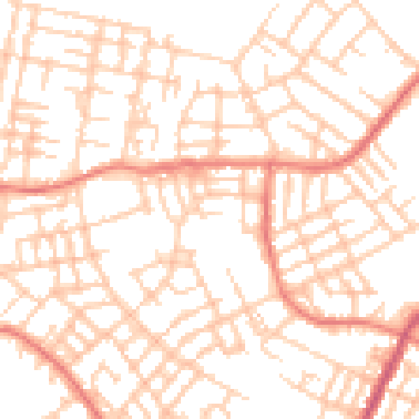 Daytime road noise heatmap for M40 9WS