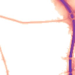 Night-time road noise heatmap for M41 0PY