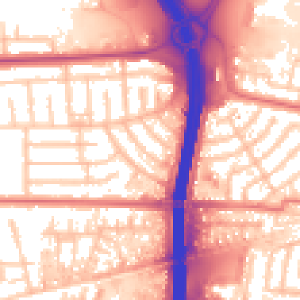 Daytime road noise heatmap for M41 0QN