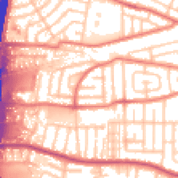 Daytime road noise heatmap for M41 9QS