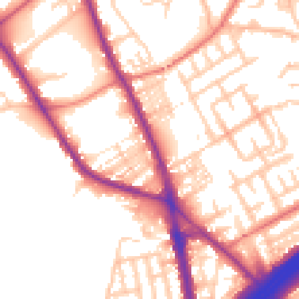 Daytime road noise heatmap for M45 6AA
