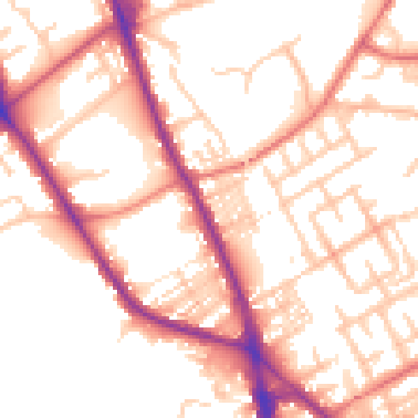 Daytime road noise heatmap for M45 6AD