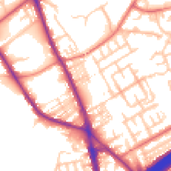 Daytime road noise heatmap for M45 6AE