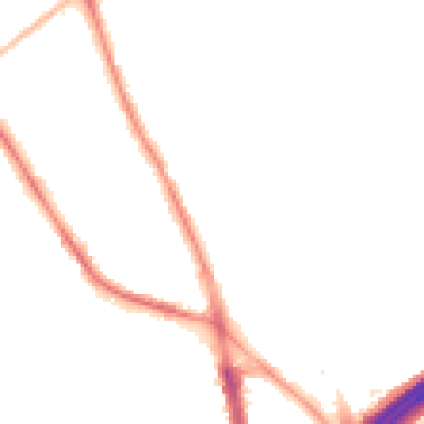 Night-time road noise heatmap for M45 6AE