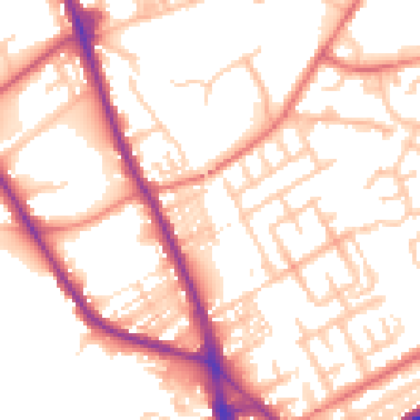 Daytime road noise heatmap for M45 6AF