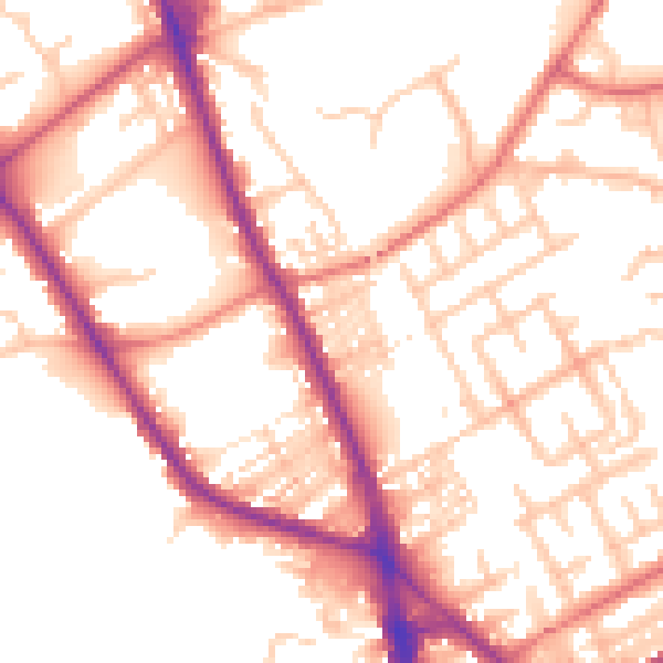 Daytime road noise heatmap for M45 6AH
