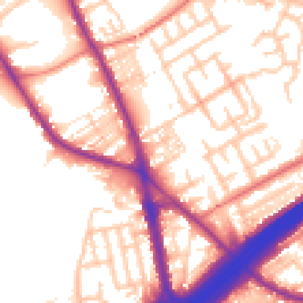 Daytime road noise heatmap for M45 6AL