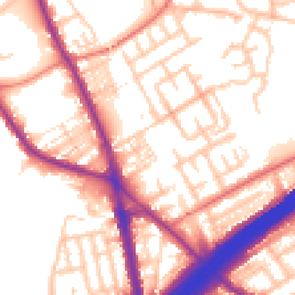 Daytime road noise heatmap for M45 6AN