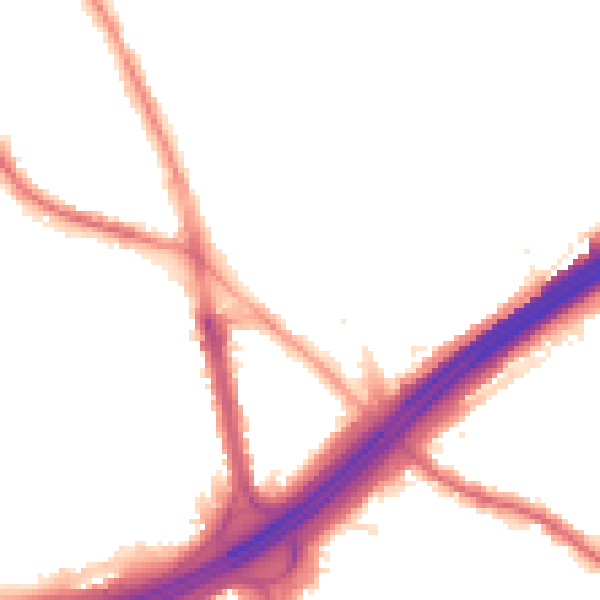 Night-time road noise heatmap for M45 6AS