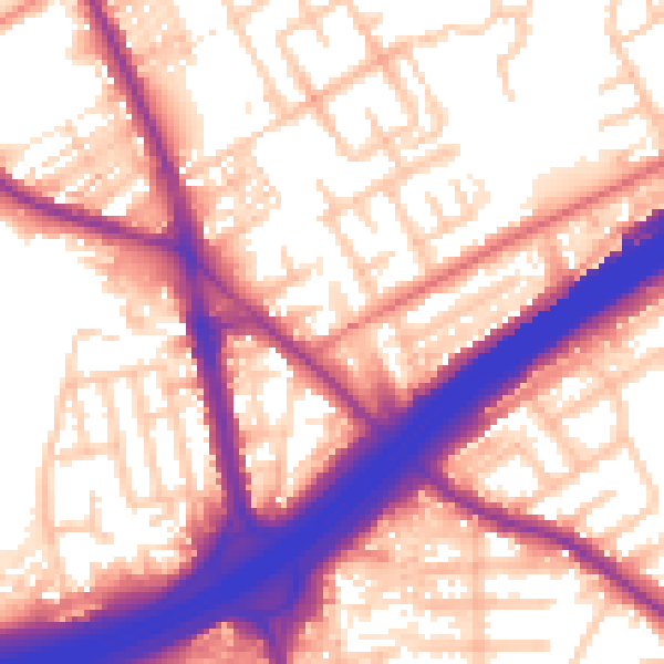 Daytime road noise heatmap for M45 6AU