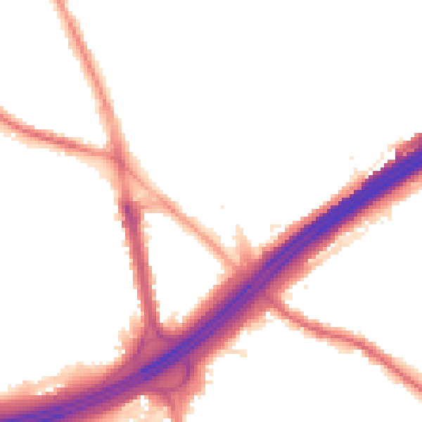 Night-time road noise heatmap for M45 6AU