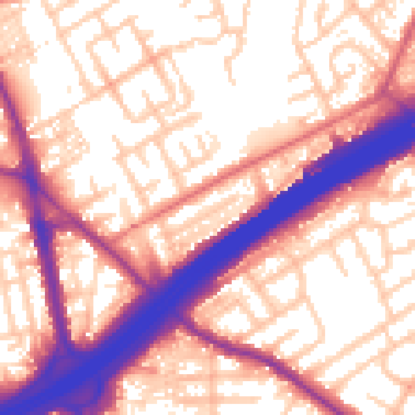 Daytime road noise heatmap for M45 6AZ
