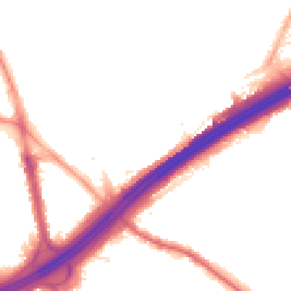 Night-time road noise heatmap for M45 6AZ