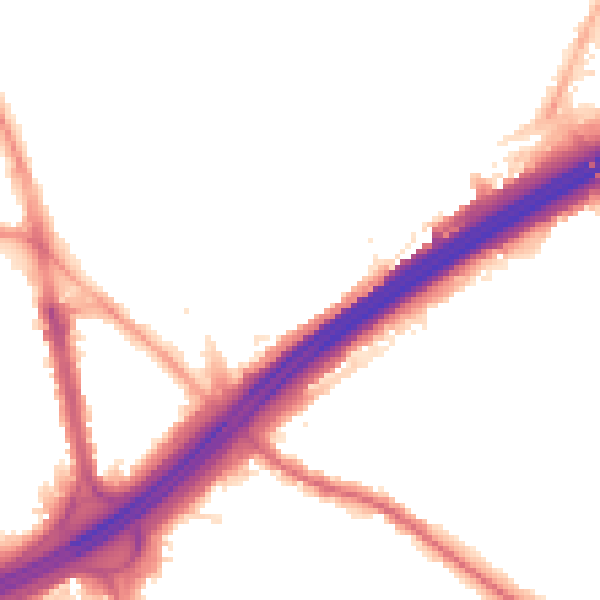 Night-time road noise heatmap for M45 6BA