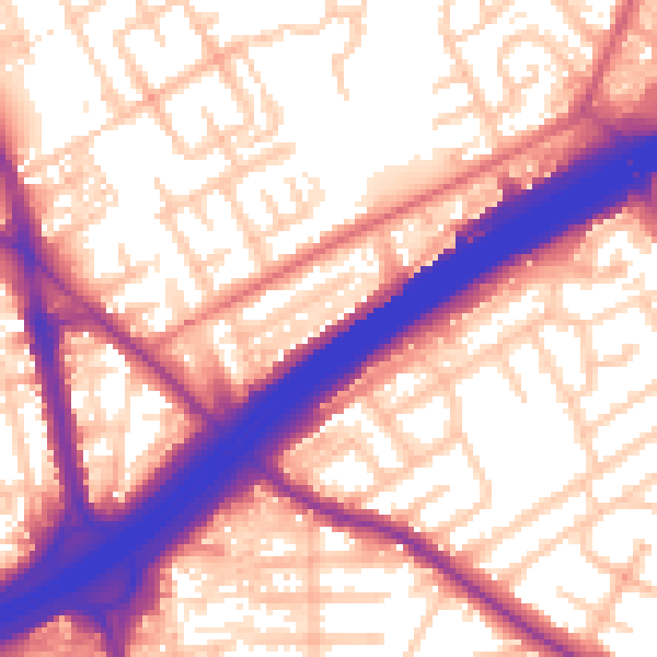 Daytime road noise heatmap for M45 6BB